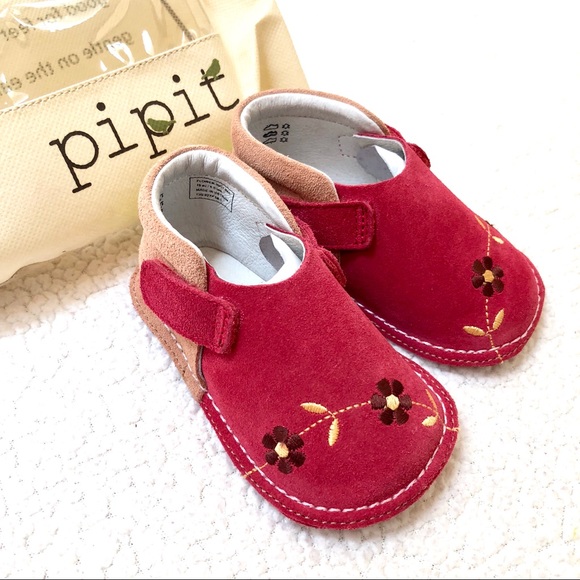 Pipit Other - ❗️LOWEST PRICE Pipit Suede Flower Apricot Camel Baby Shoes Size 3